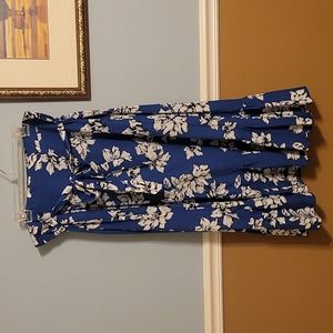 Royal Blue Floral Maxi Skirt